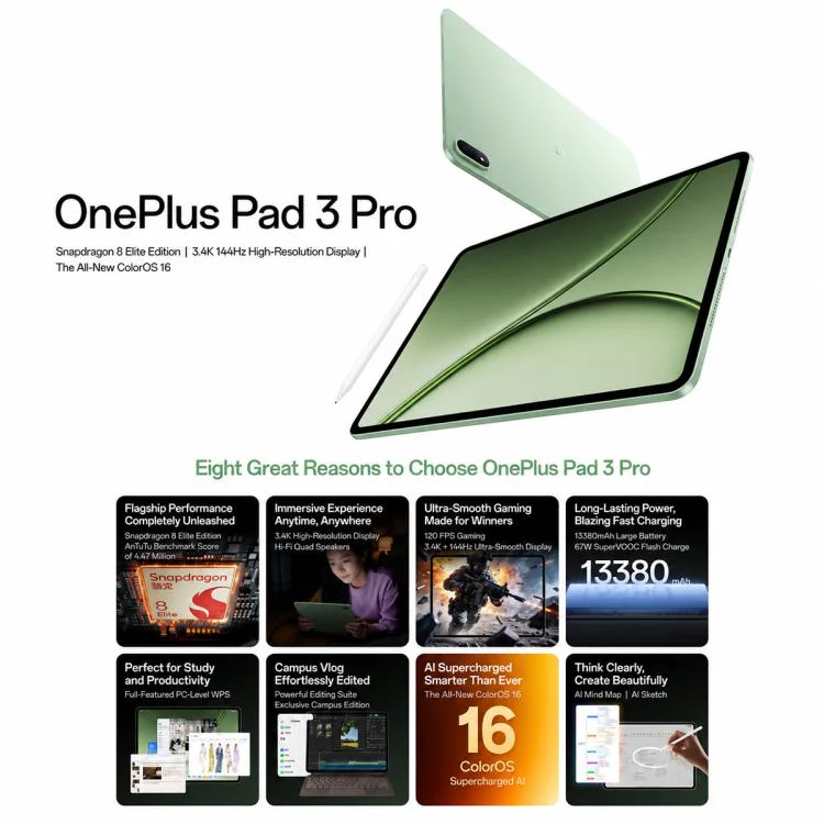 OnePlus Pad 3 Pro 13.2 inch WiFi Tablet PC, 12GB+512GB ColorOS 16 Qualcomm Snapdragon 8 Elite Gen5 CPU, US Plug (Brown) - Image 4