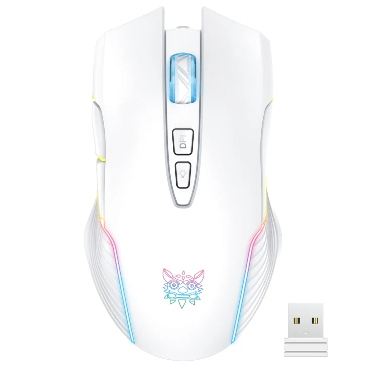 ONIKUMA CW905 2.4G RGB Lighting Wireless Mouse (Grey White)