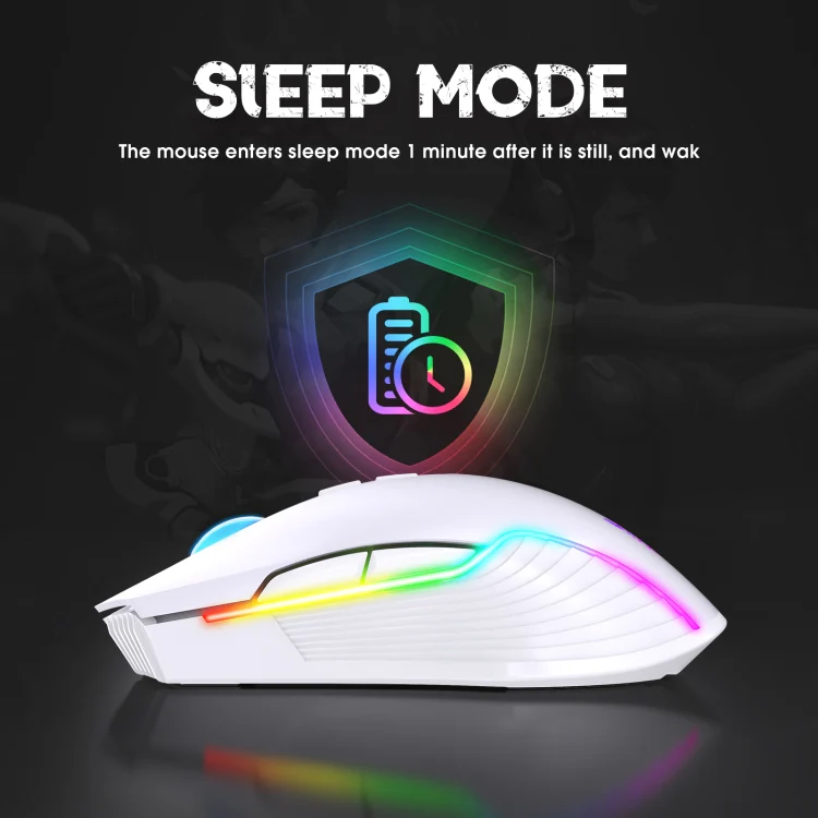 ONIKUMA CW905 2.4G RGB Lighting Wireless Mouse (Grey White) - Image 5