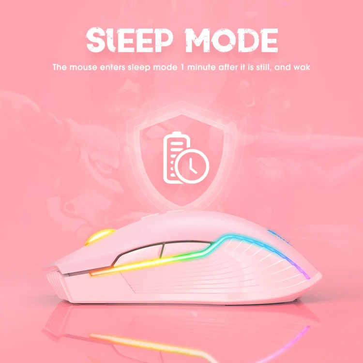 ONIKUMA CW905 2.4G RGB Lighting Wireless Mouse(Pink) - Image 5