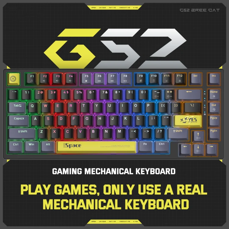 ONIKUMA G52 82 Keys RGB Lighting Wired Mechanical Keyboard, Type:Brown Switch(Black) - Image 4