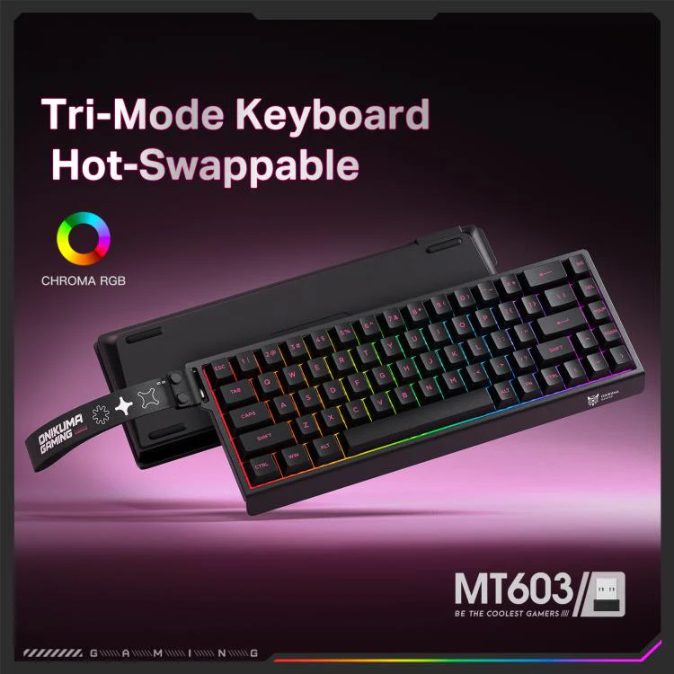 ONIKUMA MT603 68 Keys RGB Tri-mode Magnetic Switch Gaming Keyboard(Black) - Image 4