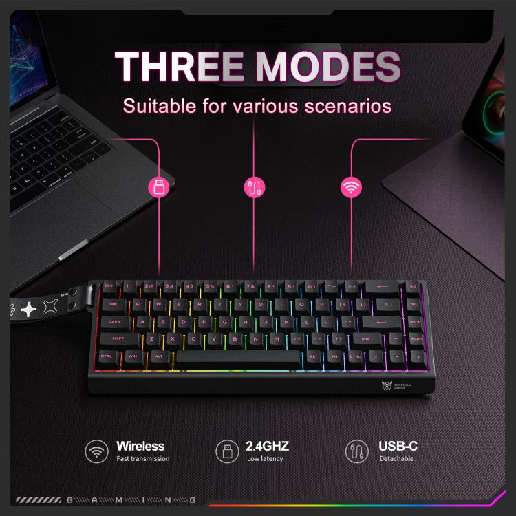 ONIKUMA MT603 68 Keys RGB Tri-mode Magnetic Switch Gaming Keyboard(Black) - Image 7