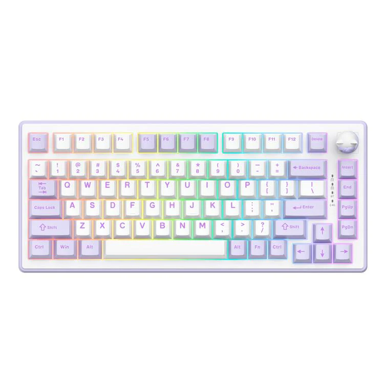 ONIKUMA MT707 82 Keys RGB Tri-mode Mechanical Gaming Keyboard(Purple)