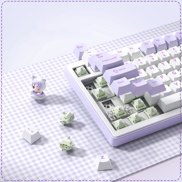 ONIKUMA MT707 82 Keys RGB Tri-mode Mechanical Gaming Keyboard(Purple) - Image 5