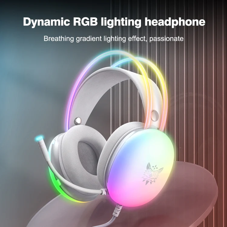 ONIKUMA X25 RGB Wired Gaming Headset(Grey) - Image 2