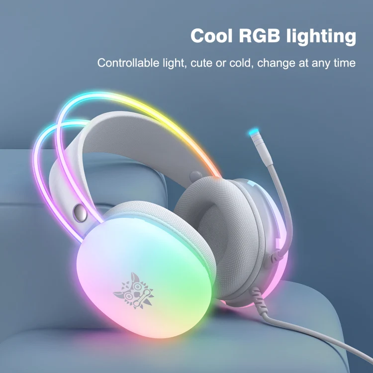 ONIKUMA X25 RGB Wired Gaming Headset(Grey) - Image 3