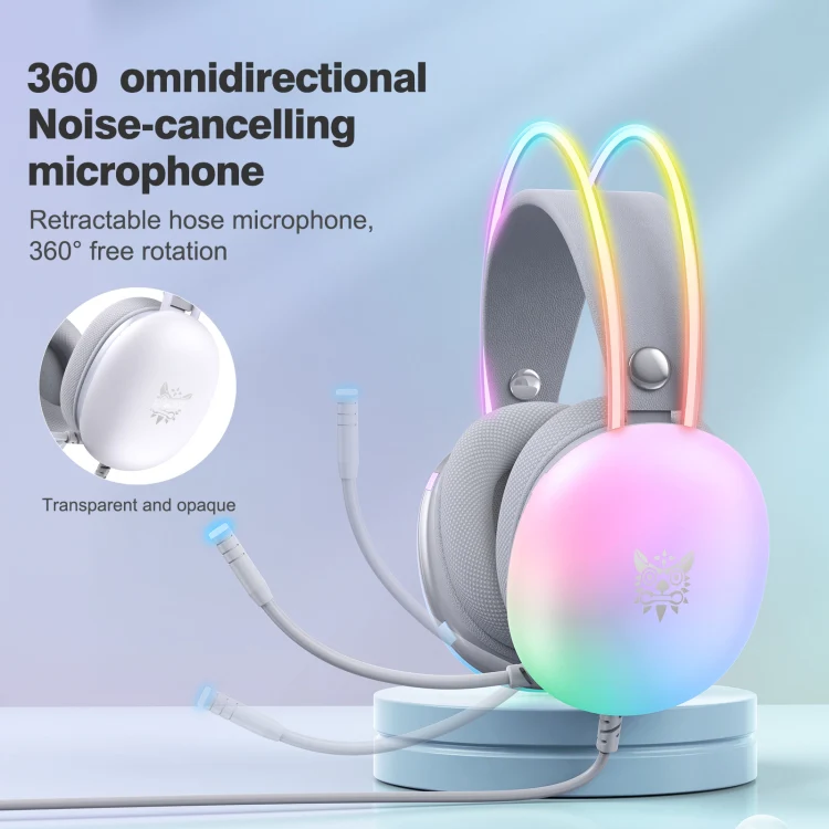 ONIKUMA X25 RGB Wired Gaming Headset(Grey) - Image 5