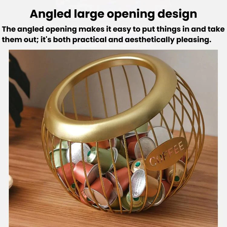 Open Coffee Capsule Storage Rack, Bar Counter Display Stand For Coffee Shop(Gold) - Image 4