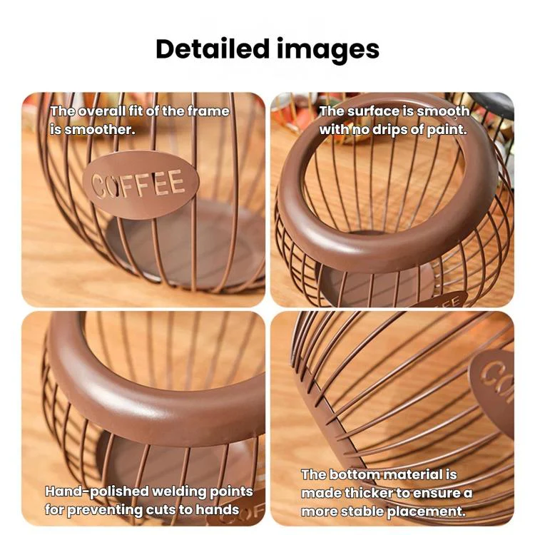 Open Coffee Capsule Storage Rack, Bar Counter Display Stand For Coffee Shop(Gold) - Image 6