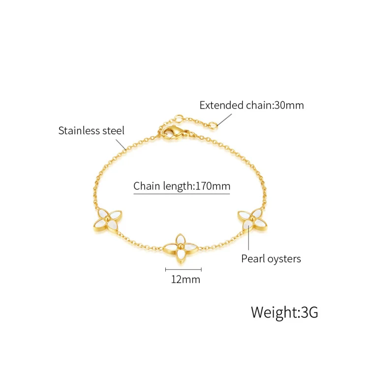 OPK 1400 Pearl Stainless Steel Bracelet, Color: Gold - Image 6