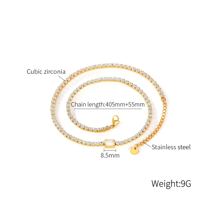 OPK GX2441 Personalized Stainless Steel Necklace With Diamonds(Gold) - Image 7