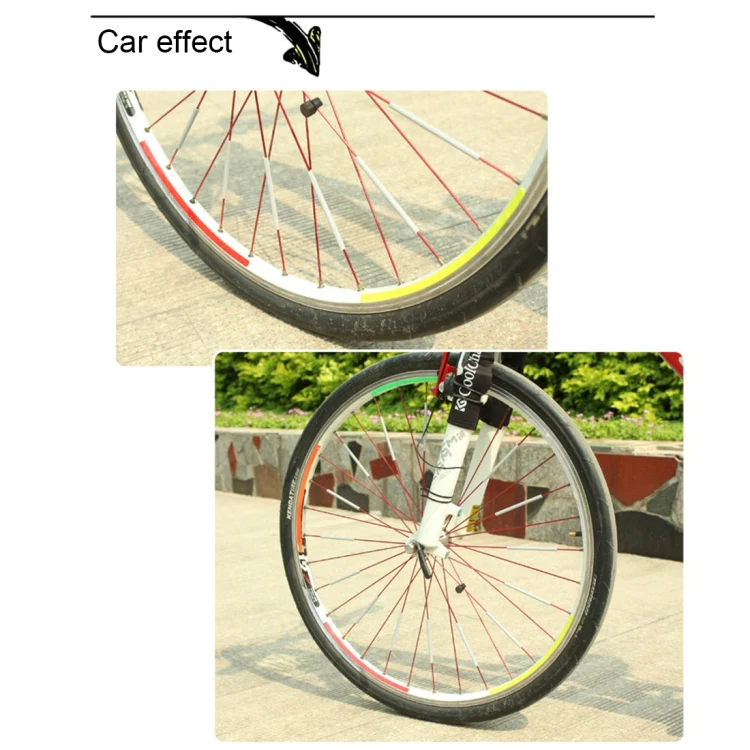 OQSPORT 12 PCS Bicycle Wheel Spoke Reflector Reflective Mount Clip Tube Warning Light Strip(Silver) - Image 4