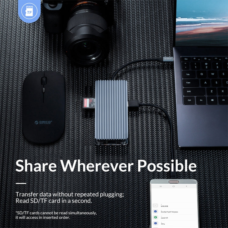 ORICO 6 in 1 Type-C Transparent HUB - Image 12