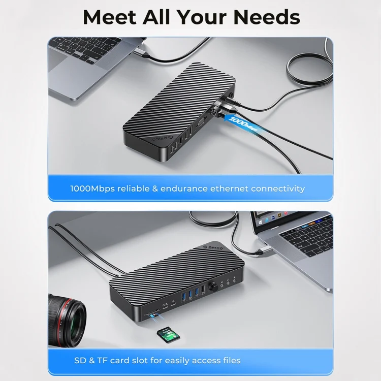 ORICO DKA20-BK-BP 10Gbps 20 in 1 Type-C 3.0 HUB Docking Station (UK Plug) - Image 10
