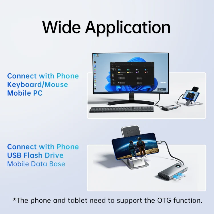 ORICO ORICO-PW11-6PCR R45 Type-C / USB-C 6-in-1 5Gbps Multifunction Docking Station (Silver) - Image 11