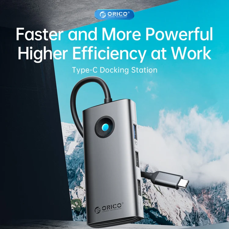 ORICO ORICO-PW11-6PCR R45 Type-C / USB-C 6-in-1 5Gbps Multifunction Docking Station (Silver) - Image 3