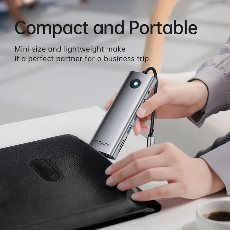 ORICO PW11-10P Type-C / USB-C 10-in-1 5Gbps Multifunction Docking Station (Dark Gray) - Image 13
