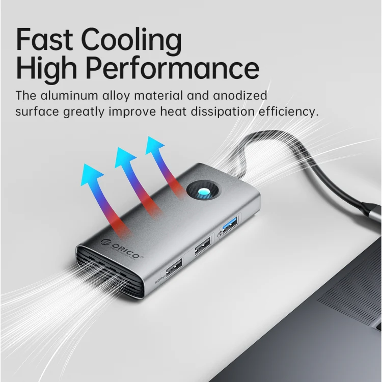 ORICO PW11-5P Type-C / USB-C 5-in-1 5Gbps Multifunction Docking Station(Silver) - Image 2