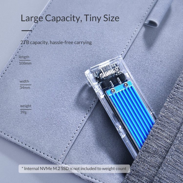 ORICO TCM2-C3 NVMe M.2 SSD Enclosure (10Gbps)(Black) - Image 10