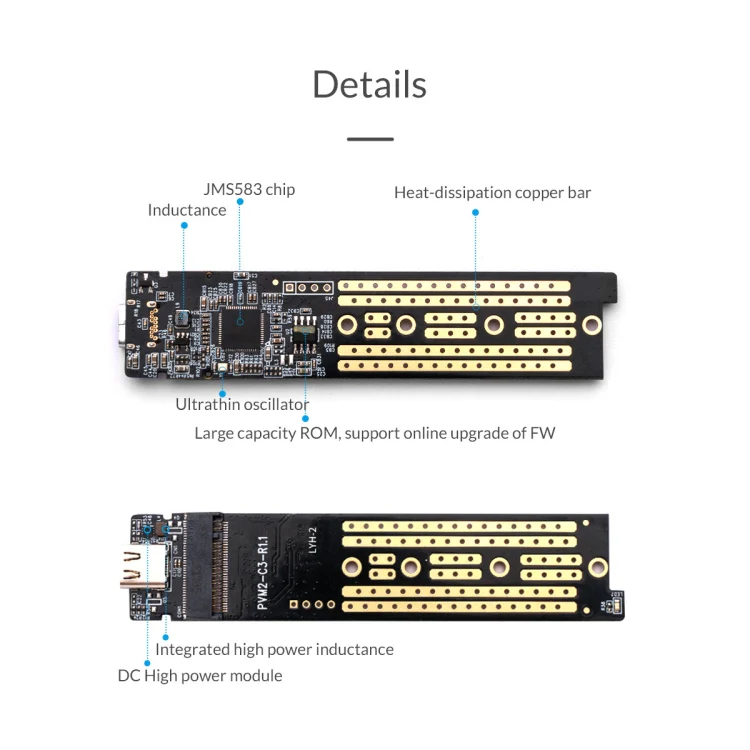 ORICO TCM2-C3 NVMe M.2 SSD Enclosure (10Gbps)(Black) - Image 4