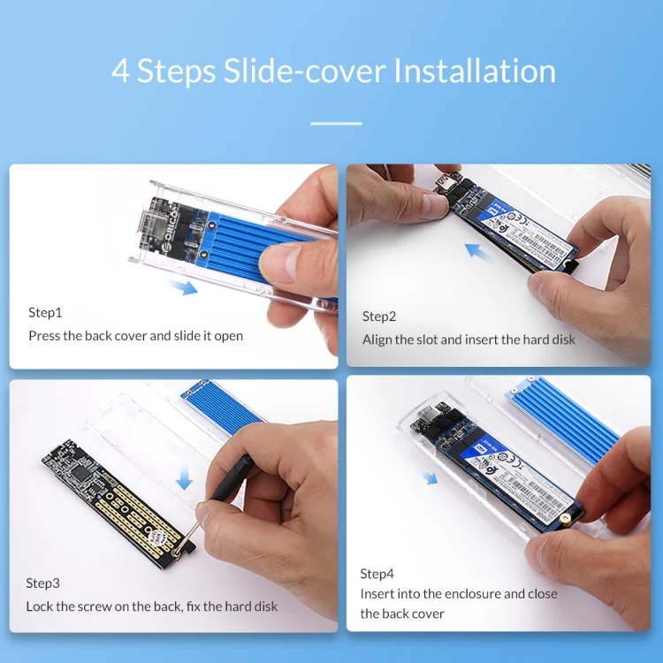 ORICO TCM2-C3 NVMe M.2 SSD Enclosure (10Gbps)(Black) - Image 9