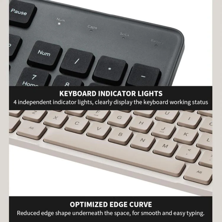 Original Xiaomi 2.4GHz Wireless Keyboard + Mouse Set 2 for Notebook Desktop Laptop(Milk Tea White) - Image 9