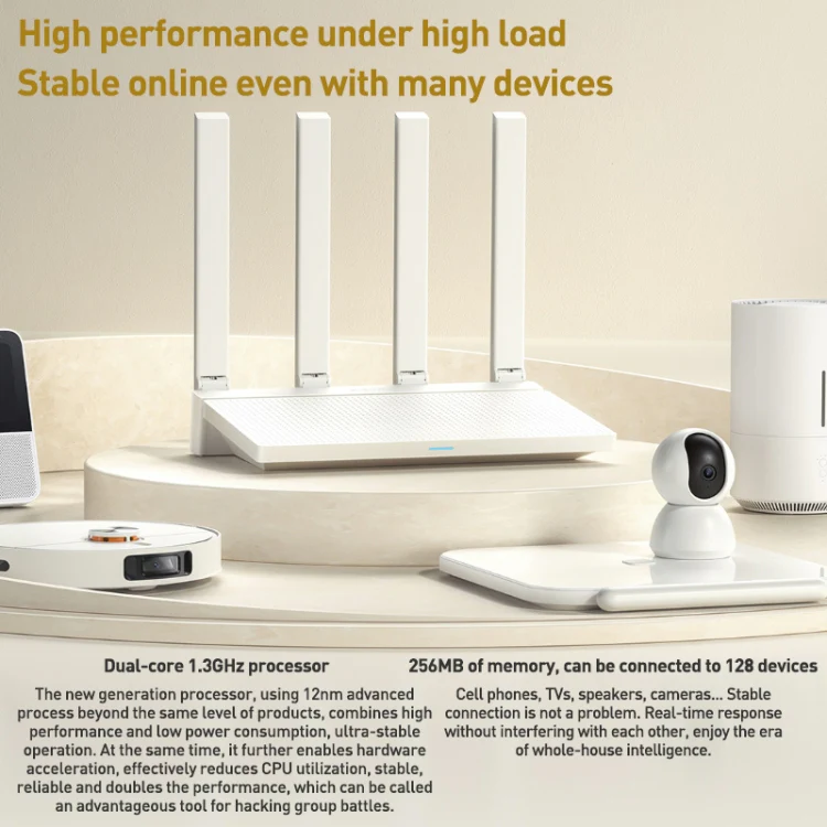 Original Xiaomi AX3000T 2.4GHz/5GHz Dual-band 1.3GHz CPU Router Supports NFC Connection, US Plug(White) - Image 7