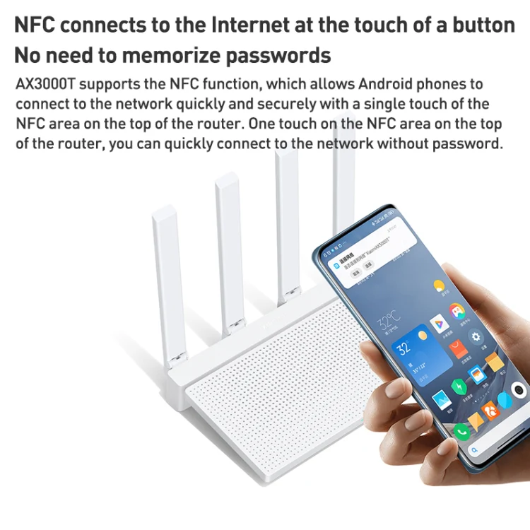 Original Xiaomi AX3000T 2.4GHz/5GHz Dual-band 1.3GHz CPU Router Supports NFC Connection, US Plug(White) - Image 9