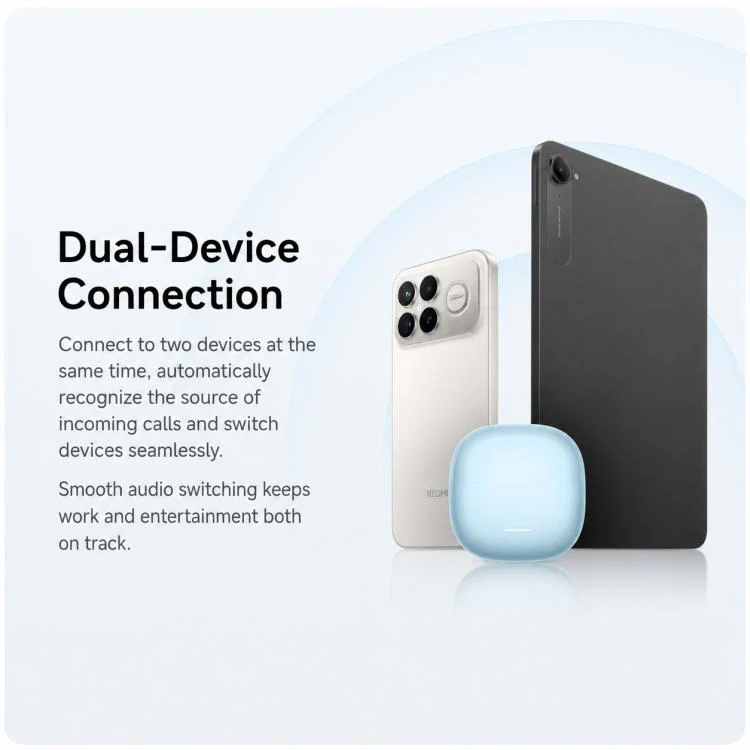 Original Xiaomi REDMI Buds 8 Active Semi In-Ear Bluetooth Earphone(Transparent Blue) - Image 7