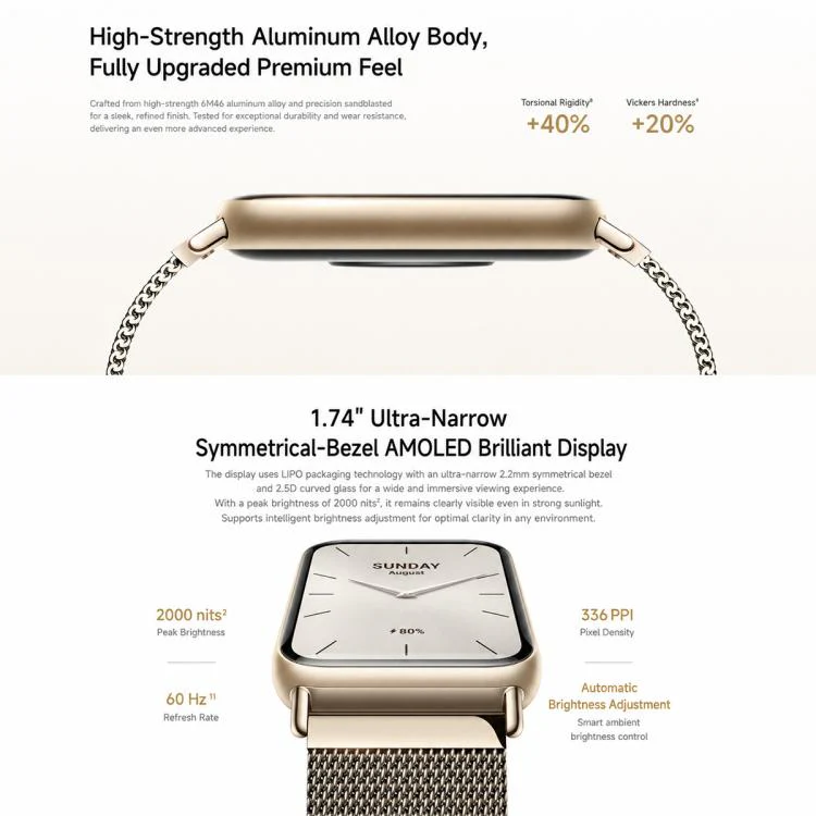 Original Xiaomi Smart Band 10 Pro, 1.74 inch AMOLED Screen 5ATM Waterproof Smart Watch, Support Blood Oxygen / Heart Rate Monitor(Silver) - Image 4