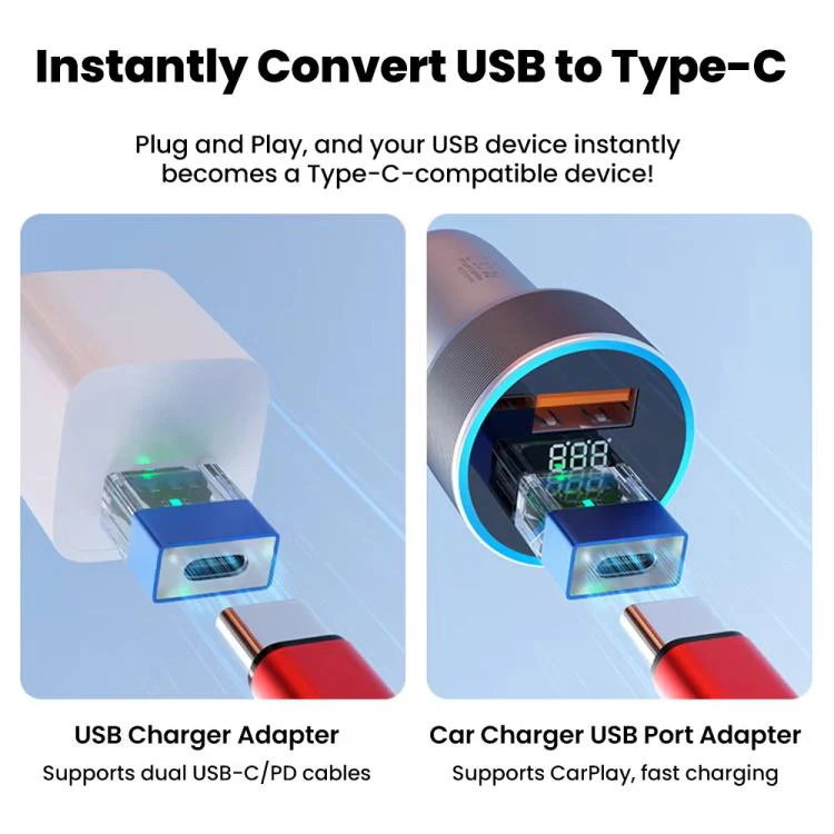 OTG3.0 Lighted Adapter High Speed Data Transfer For Computers Phones Mice Keyboards, Spec: Blue TYPE-C Male - Image 7