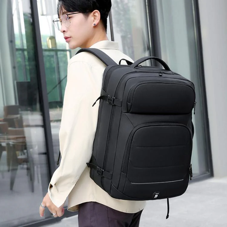 OUMANTU 2201 Large Capacity Men Business Waterproof Backpack(Black)