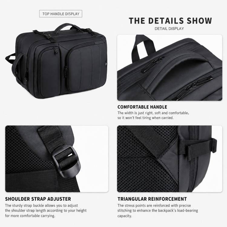 OUMANTU 2201 Large Capacity Men Business Waterproof Backpack(Black) - Image 4