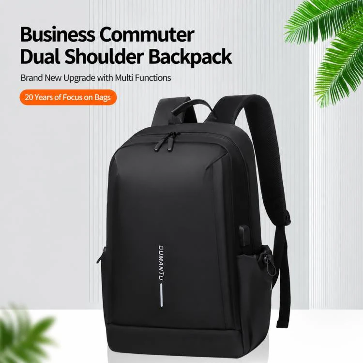 OUMANTU 2316 Multifunctional Business Letter Logo Backpack Laptop Bag(Black) - Image 3