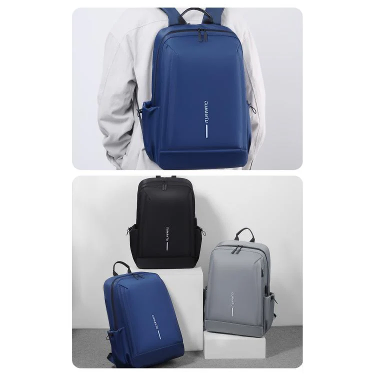 OUMANTU 2316 Multifunctional Business Vertical Stripe Logo Backpack Laptop Bag(Grey) - Image 10