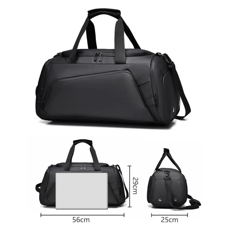 OUMANTU 4005 Large Capacity Wet and Dry Separation Fitness Crossbody Bag(Black) - Image 2