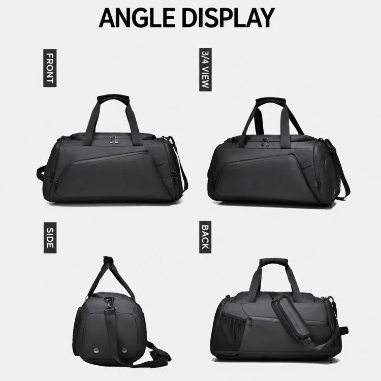 OUMANTU 4005 Large Capacity Wet and Dry Separation Fitness Crossbody Bag(Black) - Image 3