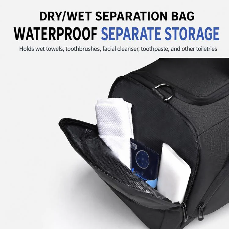 OUMANTU 4005 Large Capacity Wet and Dry Separation Fitness Crossbody Bag(Black) - Image 7