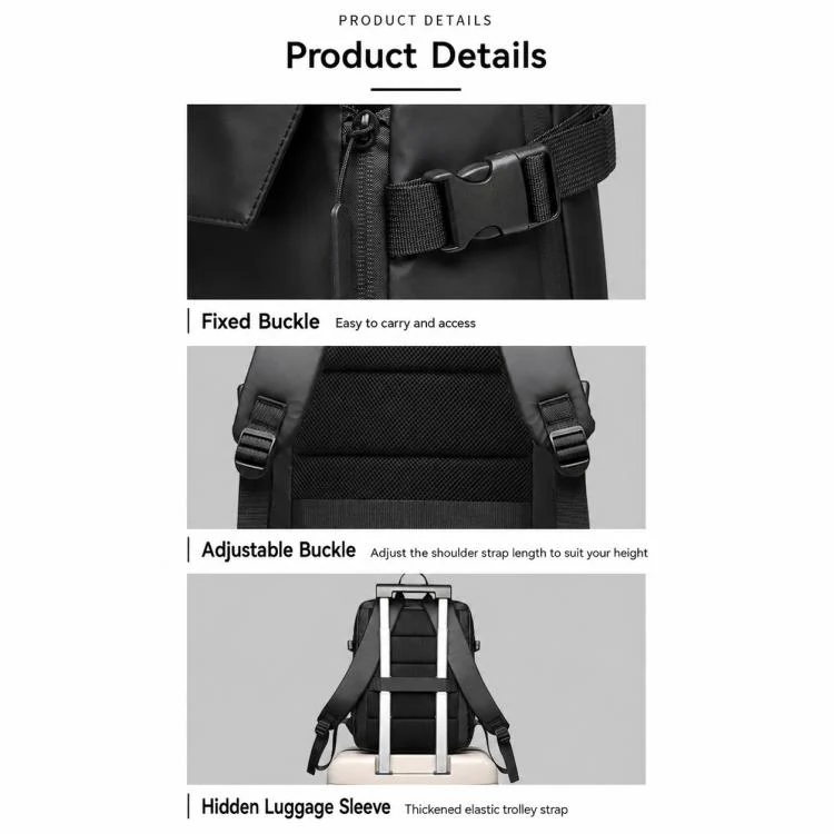 OUMANTU K102 Waterproof Large Capacity Casual Backpack(Brown) - Image 5