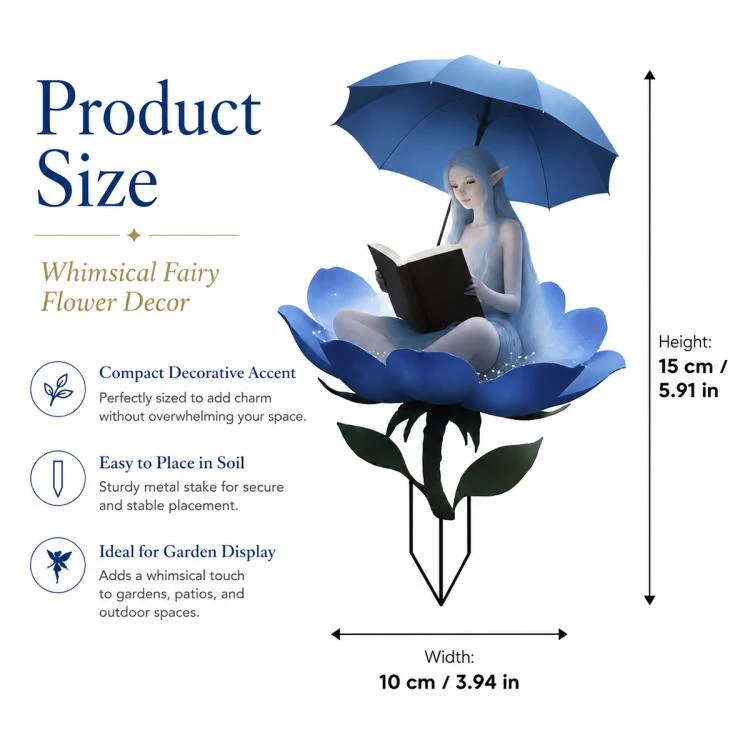Outdoor Acrylic Decorative Garden Stake(Blue Fairy) - Image 3