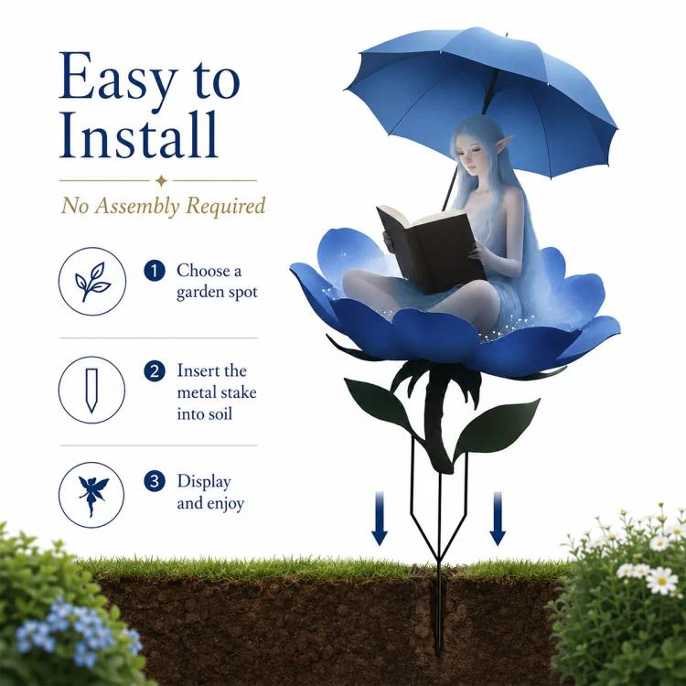 Outdoor Acrylic Decorative Garden Stake(Blue Fairy) - Image 4