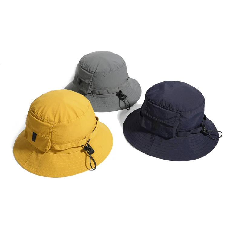 Outdoor Bucket Hat Summer Quick-Drying Sunshade Storage Integrated Hat(Orange) - Image 3