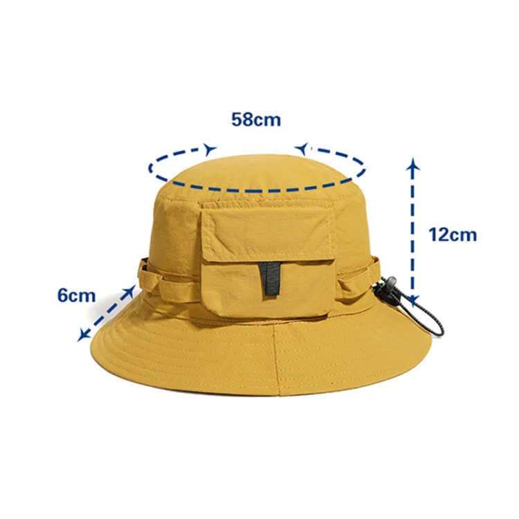 Outdoor Bucket Hat Summer Quick-Drying Sunshade Storage Integrated Hat(Orange) - Image 7