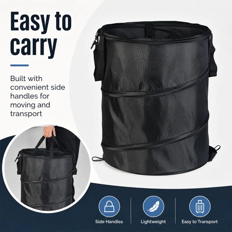 Outdoor Camping Folding Bucket Portable Trash Can Garden Leaf Bucket, Size:Medium 45x55cm(Black) - Image 6