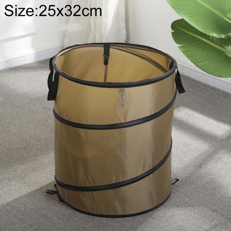 Outdoor Camping Folding Bucket Portable Trash Can Garden Leaf Bucket, Size:Mini 25x32cm(Army Green)