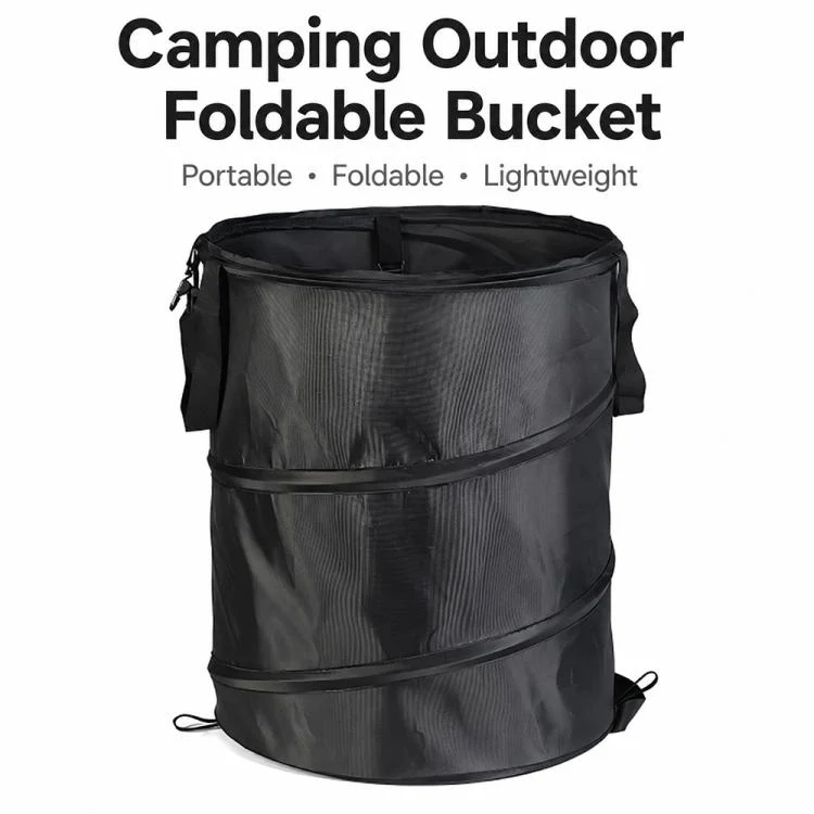 Outdoor Camping Folding Bucket Portable Trash Can Garden Leaf Bucket, Size:Mini 25x32cm(Army Green) - Image 2