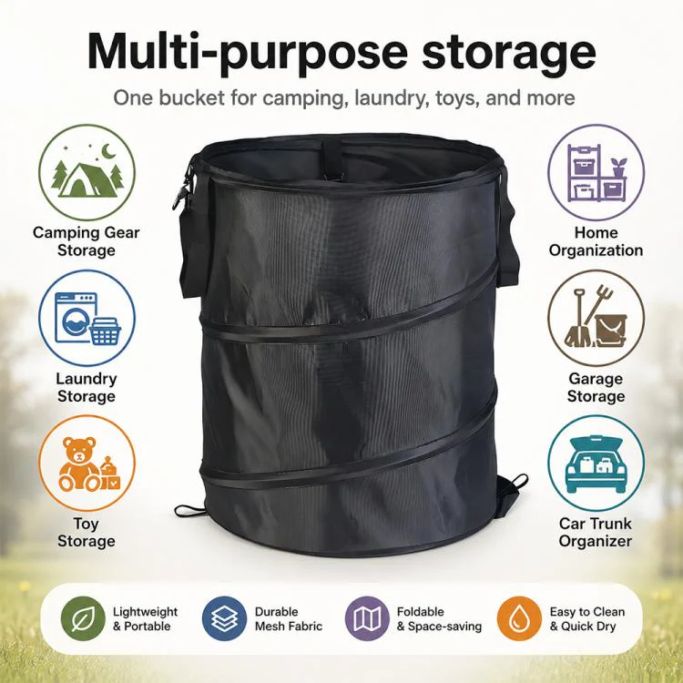 Outdoor Camping Folding Bucket Portable Trash Can Garden Leaf Bucket, Size:Small 34x40cm(Army Green) - Image 10