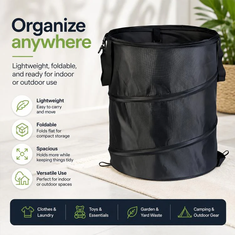 Outdoor Camping Folding Bucket Portable Trash Can Garden Leaf Bucket, Size:Small 34x40cm(Army Green) - Image 11