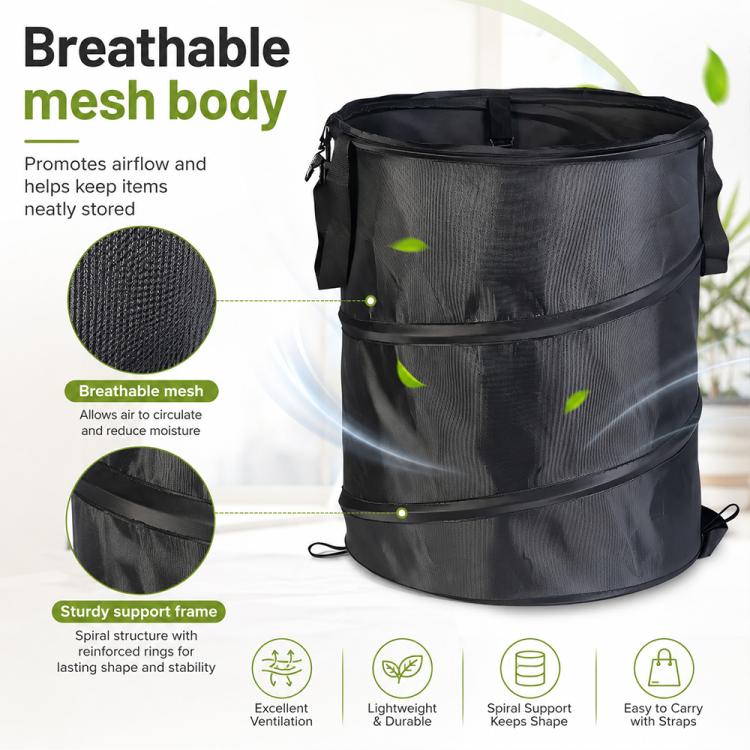 Outdoor Camping Folding Bucket Portable Trash Can Garden Leaf Bucket, Size:Small 34x40cm(Light Coffee) - Image 5